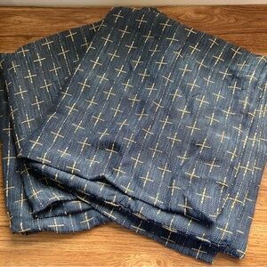 NWOT MIULEE Pack of 2 Burlap Linen Dark Blue and Tan Throw Pillow Covers 26x26”